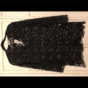 J. Valdi Black Floral Blouse